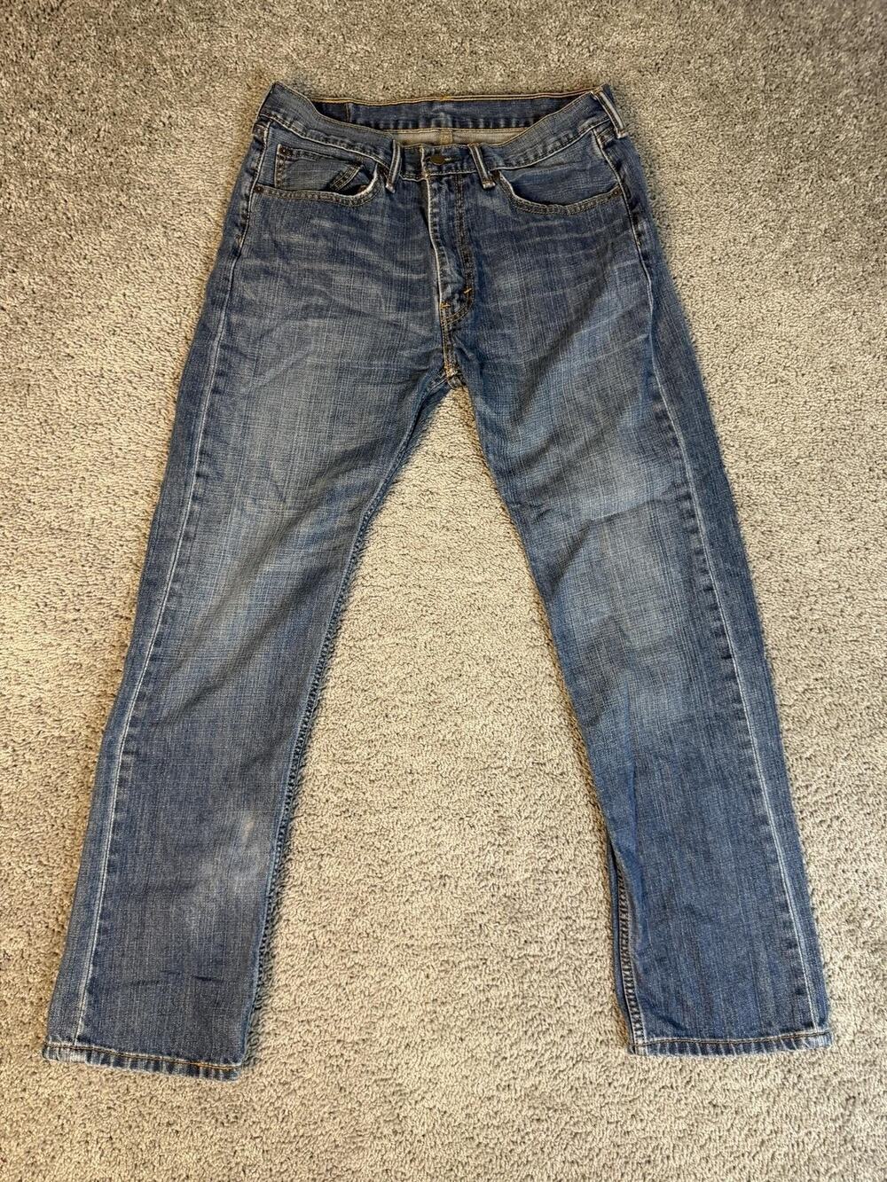 Levi's 505 Jeans Mens 32x29 Blue Straight Medium Wash Denim Regular Fit